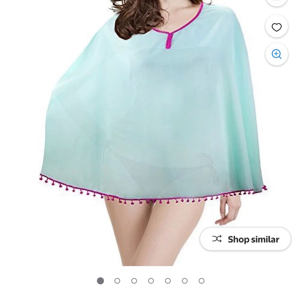 Chic Aqua Swim Cover-Up with Magenta Accents